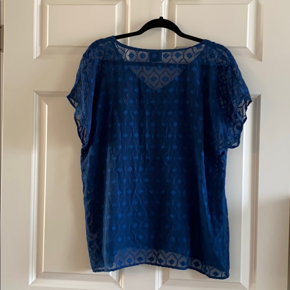 Sheer Navy Top - Picture 2 of 4